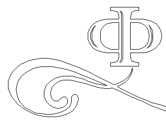 вензель и буква нарисованны контурными линиями